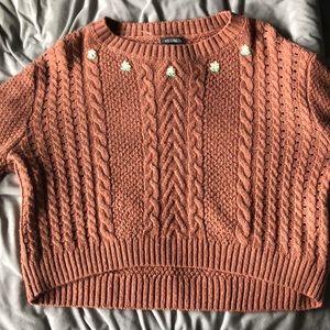 Wild Fable reddish brown cropped sweater